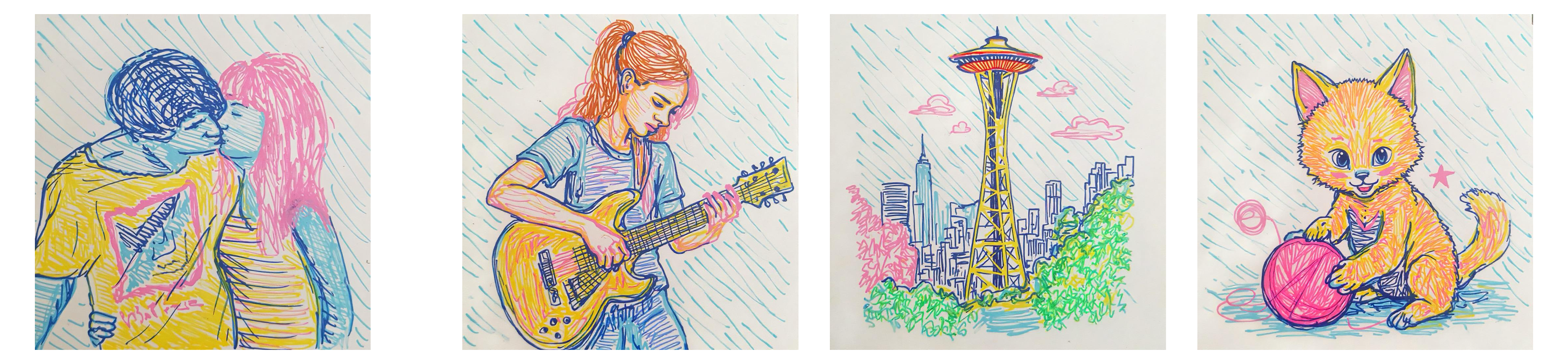 Color pencil drawing style