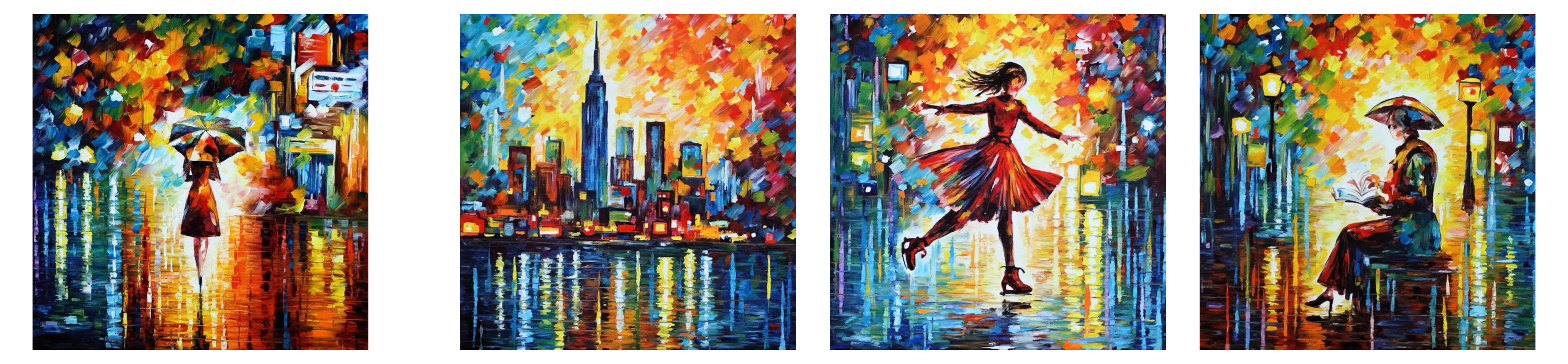 Impressionist palette-knife style