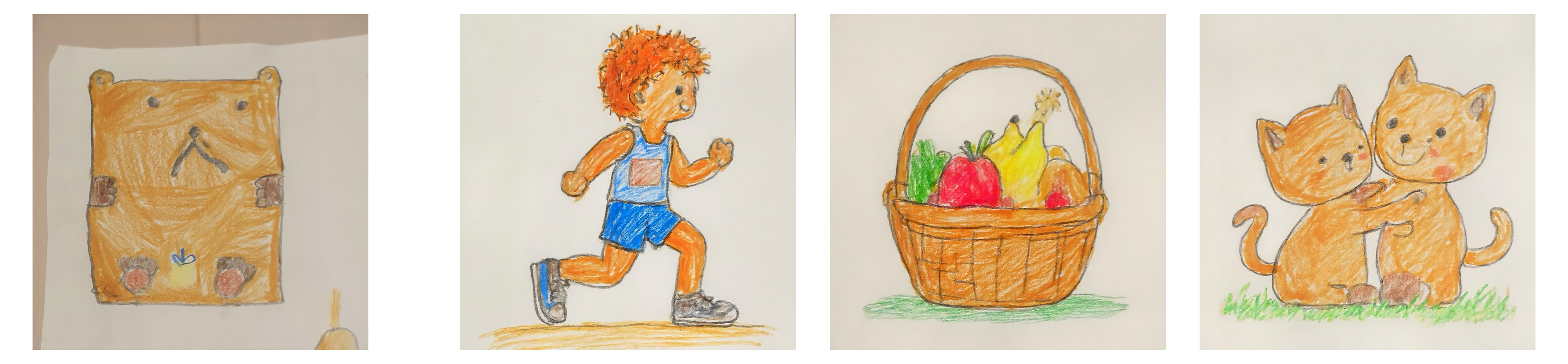 Childlike crayon style