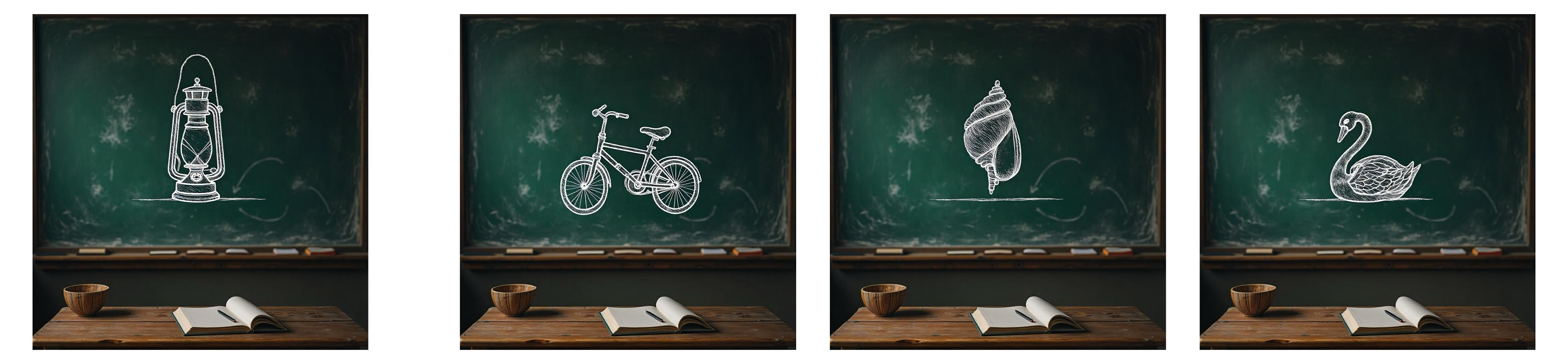 White chalk on blackboard