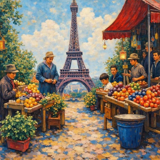 AlignedGen result 1 for Impressionist bazaar