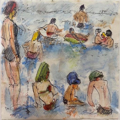 Reference image: People relaxing at the beach