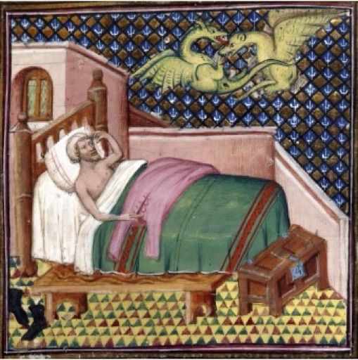 Reference image: A man lying on a bed