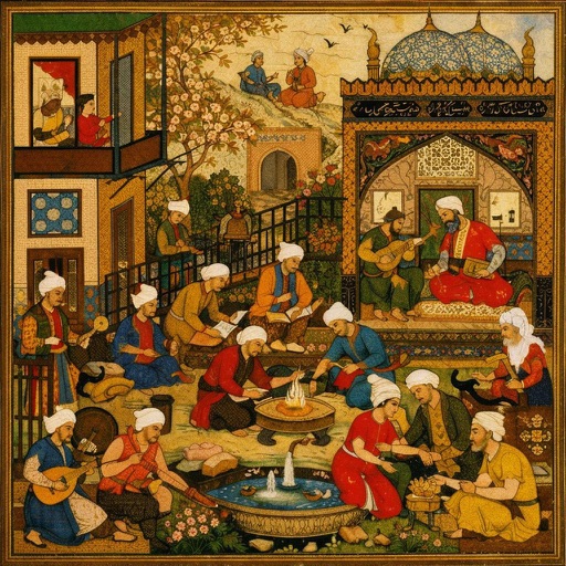 Reference image: A Persian court scene