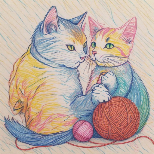 StyleAligned result 3 for Color-pencil kiss