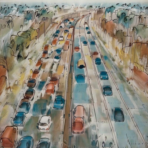B-LoRA result 2 for Ink-and-watercolor park