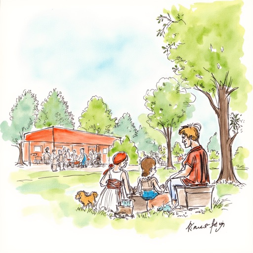IPAdapter result 1 for Ink-and-watercolor park