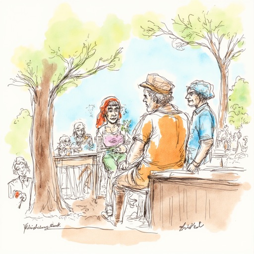 IPAdapter result 3 for Ink-and-watercolor park