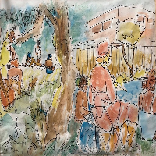 Reference image: People relaxing outdoors