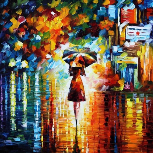 Reference image: A woman with an umbrella