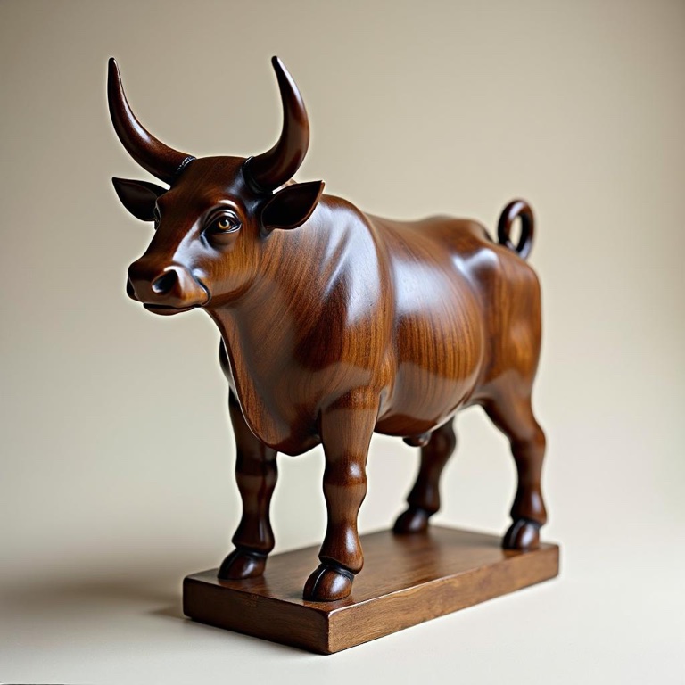 Reference: a wooden bull figurine